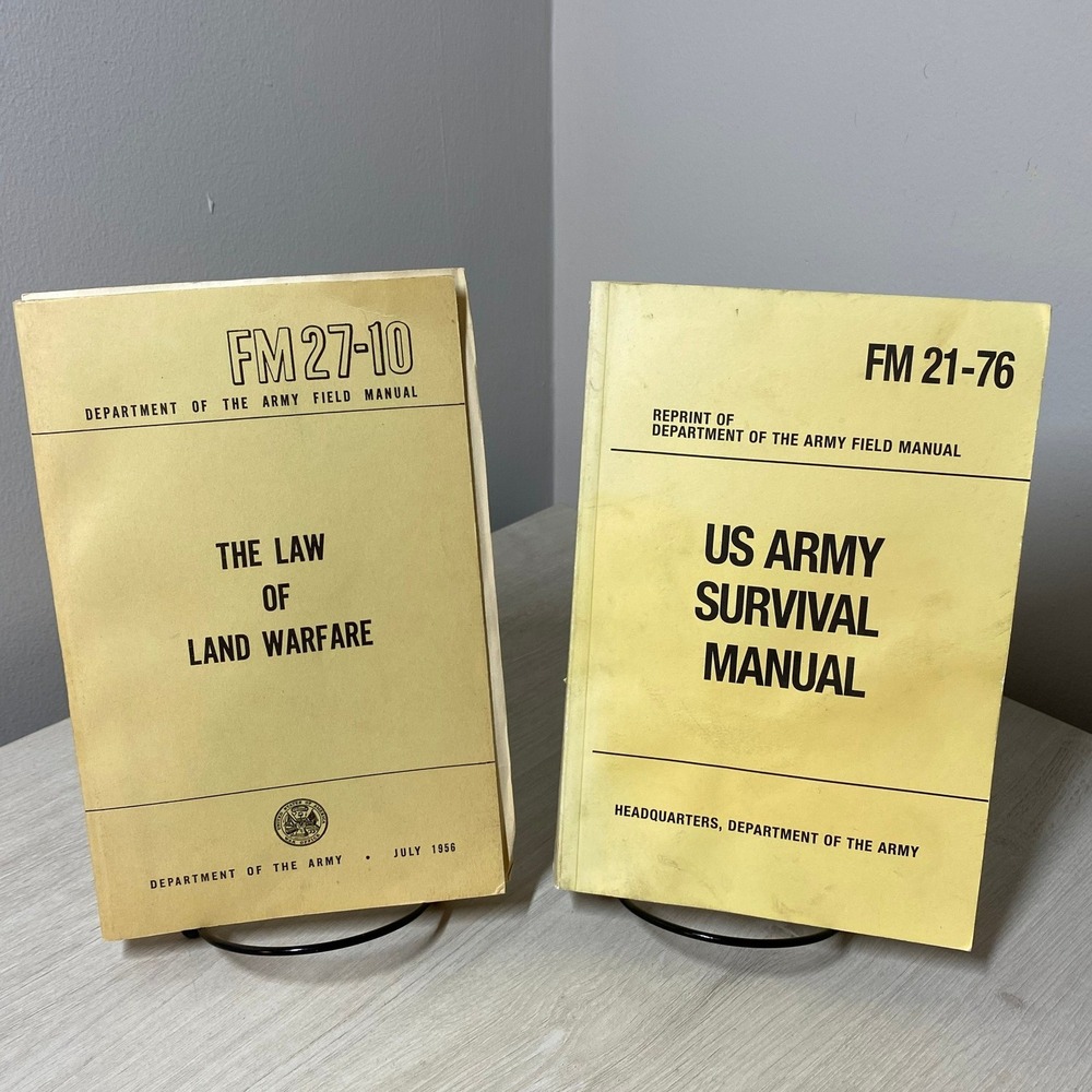 Military Field Manual Set FM 27-10 Law of Land & FM 21-76 Survival